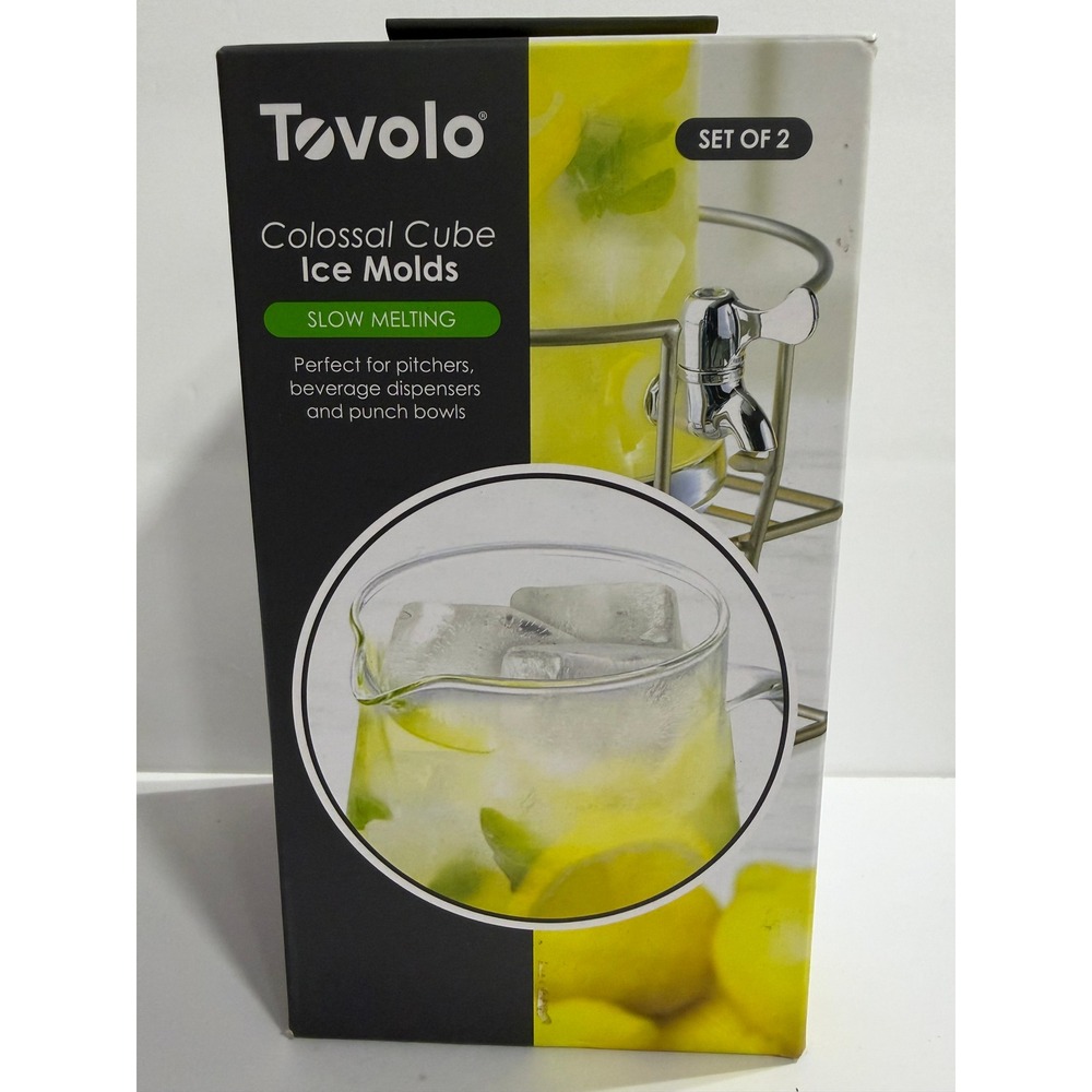 Tovolo Colossal Cube Ice Molds Set of 2 Large 2.25" Silicone NIB
